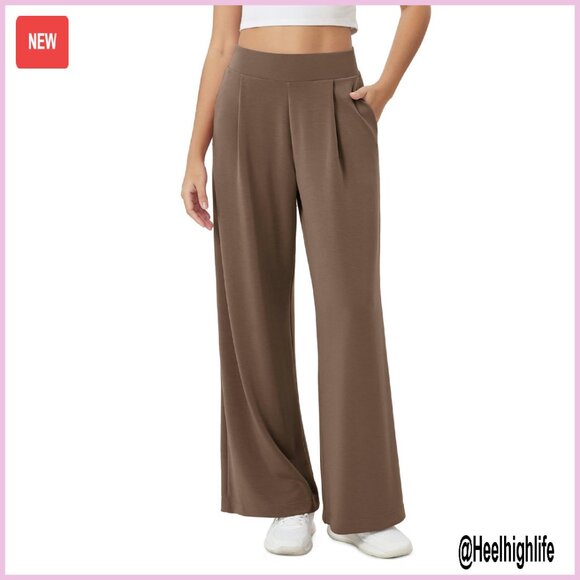 Modal Wide Leg Pants High Waist Casual with Pockets 27